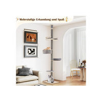 Produktbild von COSTWAY Kratzbaum für Katzen deckenhoch mit Deckenspanner aus Plüsch in Grau
