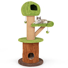 Costway Kratzbaum für Katzen in Baumform mit Sisal in Grün – Bild 1 von 8