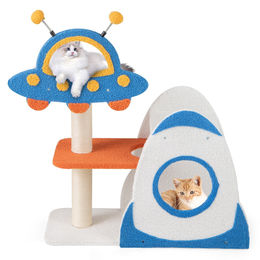 Costway Kratzbaum für Katzen in Blau und Bunt aus Plüsch Größe S – Bild 1 von 6