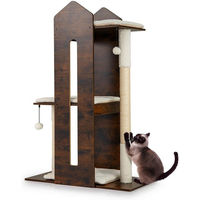 Produktbild von COSTWAY Kratzbaum für Katzen in Braun mit Sisal und 3 Plattformen