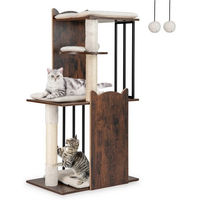 Produktbild von COSTWAY Kratzbaum für Katzen in Braun mit Sisal und abnehmbaren Kissen