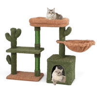 Produktbild von Costway Kratzbaum für Katzen in Grün mit Sisal und waschbarem Kissen Größe S
