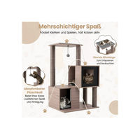 Produktbild von COSTWAY Kratzbaum für Katzen mit 2 Katzenhöhlen und Sisal-Elementen in Grau Schwarz oder Braun