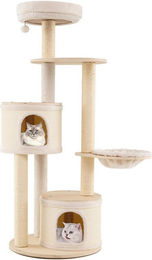 COSTWAY Kratzbaum für Katzen mit 2 Katzenhöhlen und Sisal in Beige 152cm hoch – Bild 1 von 2
