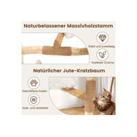 Produktbild von COSTWAY Kratzbaum für Katzen mit Hängekorb aus Plüsch in Weiß und Natur, 66cm hoch