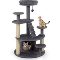 Produktbild von COSTWAY Kratzbaum für Katzen mit Höhle, Leiter und Ball aus Sisal