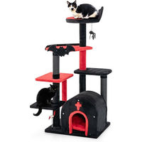 Produktbild von COSTWAY Kratzbaum für Katzen mit Katzenhöhle aus Plüsch im gotischen Design