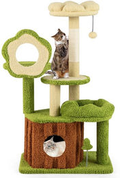 COSTWAY Kratzbaum für Katzen mit Katzenhöhle, Ball und Sisal-Elementen, 55x40x100 cm – Bild 1 von 1