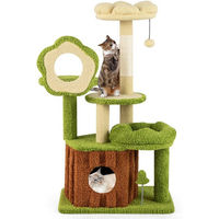 Produktbild von COSTWAY Kratzbaum für Katzen mit Katzenhöhle, Ball und Sisal-Elementen, 55x40x100 cm