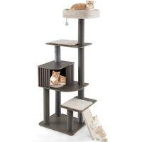 Produktbild von COSTWAY Kratzbaum für Katzen mit Katzenhöhle und Plattformen in Grau, 171 cm hoch