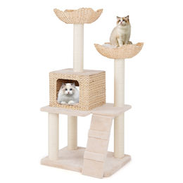 Costway Kratzbaum für Katzen mit Katzenhöhle und Sisal in Beige und Natur – Bild 1 von 13