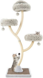Produktbild von COSTWAY Kratzbaum für Katzen mit Metallgestell und 3 Plüschbällen in Grau
