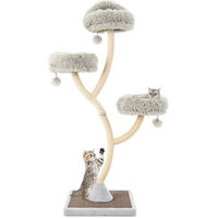 Produktbild von COSTWAY Kratzbaum für Katzen mit Metallgestell und 3 Plüschbällen in Grau