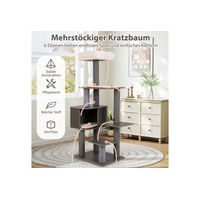 Produktbild von COSTWAY Kratzbaum für Katzen mit Plattformen und Katzenhöhle in Grau, 151 cm hoch