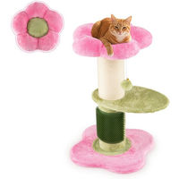 Produktbild von COSTWAY Kratzbaum für Katzen mit Selbstpflegebürste und Ball aus Plüsch