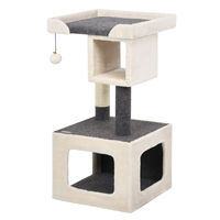 Produktbild von COSTWAY Kratzbaum für Katzen mit Sisal-Kratzstange und Katzenwohnung in Beige oder Grau