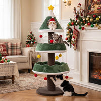 Produktbild von COSTWAY Kratzbaum im Weihnachtsbaum-Design für Katzen mit Höhle und Plüschbällen 143 cm
