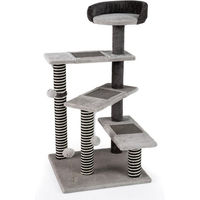 Produktbild von COSTWAY Kratzbaum mit Hundetreppe und Liegebett aus Sisal in Grau, 93 cm