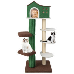 Costway Kratzbaum mit Katzenhaus und Sisal in Grün Größe M – Bild 1 von 8