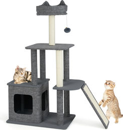 COSTWAY Kratzbaum mit Katzenhöhle und Hängematte in Blumenform für Katzen – Bild 1 von 1