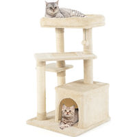 Produktbild von COSTWAY Kratzbaum mit Katzenhöhle und Sisalpfosten in Beige 85cm