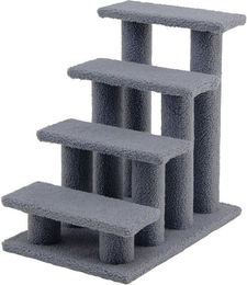 COSTWAY Kratzbaum Tiertreppe aus Lammkaschmir und Holz in Grau für Katzen bis 25 kg – Bild 1 von 5