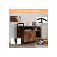 Produktbild von COSTWAY Möbel-Toilette für Katzen in Braun mit Metallgestell und offenem Regal