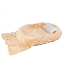 Produktbild von COSTWAY Orthopädisches Hundebett aus Plüsch mit Kissen und Decke