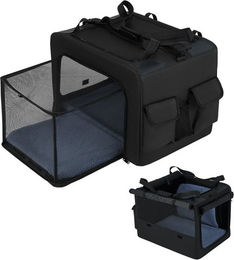 COSTWAY Tiertransporttasche aus Oxford-Gewebe für Hunde und Katzen in Schwarz und Grau – Bild 1 von 5