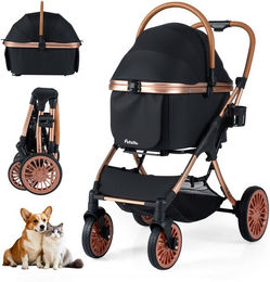 COSTWAY Transportbox für Hunde mittlerer Rassen aus Aluminium Schwarz – Bild 1 von 4