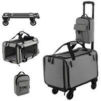 Produktbild von Costway Transportbox für Hunde und Katzen aus Polyester in Grau Größe S