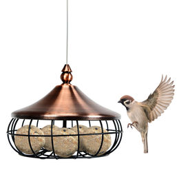 Costway Vogelhaus Vogelfutterstation aus Metall in Braun – Bild 1 von 6