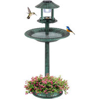 Produktbild von COSTWAY Vogeltränke und Futterspender mit Blumentopf und Ständer