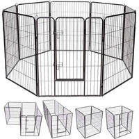 Produktbild von COSTWAY Welpenlaufstall aus Metall 8-teilig Schwarz 100x80cm