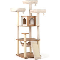 Produktbild von Costway XXL Kratzbaum aus Holz für Katzen in Beige mit Leiter 168cm