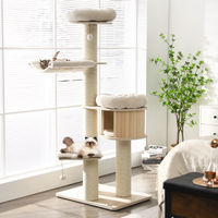 Produktbild von Costway XXL Kratzbaum aus Massivholz für Katzen in Beige mit Deckenspanner
