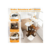 Produktbild von COSTWAY XXL Kratzbaum für Katzen in Braun mit Sisal-Matten und Höhle 175 x 86,5 x 86,5 cm