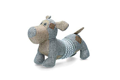 Country Dog Buster Plüschspielzeug für Hunde mit Feder in Grau – Bild 1 von 4