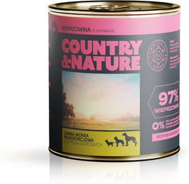 Produktbild von COUNTRY&NATURE Getreidefreies Nassfutter Schwein mit Spinat für Adult 850g