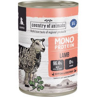 Produktbild von COUNTRY OF ANIMALS Hund Nassfutter Monoprotein Lamm für Welpen Stückchen in Sauce 400g