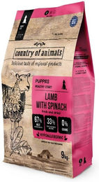 Produktbild von COUNTRY OF ANIMALS Hundetrockenfutter Lamm mit Spinat für Welpen 9 kg