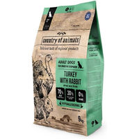 Produktbild von COUNTRY OF ANIMALS Hundetrockenfutter Pute und Kaninchen für adulte Hunde 9 kg