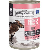Produktbild von COUNTRY OF ANIMALS Katzen Nassfutter Rind Monoprotein Stückchen in Soße für adulte Katzen 400g