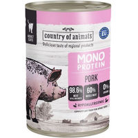 Produktbild von COUNTRY OF ANIMALS Monoprotein Schweinefleisch Nassfutter für adulte Katzen Stückchen in Sauce 400g