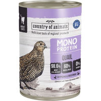 Produktbild von COUNTRY OF ANIMALS Monoprotein Wachtel Nassfutter für adulte Katzen Stückchen in Sauce 400g