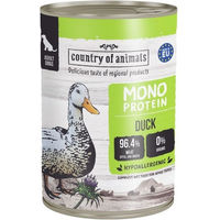 Produktbild von COUNTRY OF ANIMALS Nassfutter Monoprotein Ente Stückchen in Sauce für adulte Hunde 400g