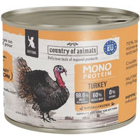 Produktbild von COUNTRY OF ANIMALS Nassfutter Monoprotein Truthahn Stückchen in Sauce für Kätzchen 200g
