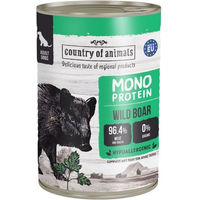 Produktbild von COUNTRY OF ANIMALS Nassfutter Wildschwein Monoprotein für adulte Hunde Stückchen in Soße 400g