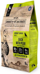 Produktbild von COUNTRY OF ANIMALS Trockenfutter Ente mit Birne für adulte Hunde getreidefrei 9 kg