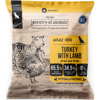 Produktbild von COUNTRY OF ANIMALS Trockenfutter Pute und Lamm für adulte Hunde 50g